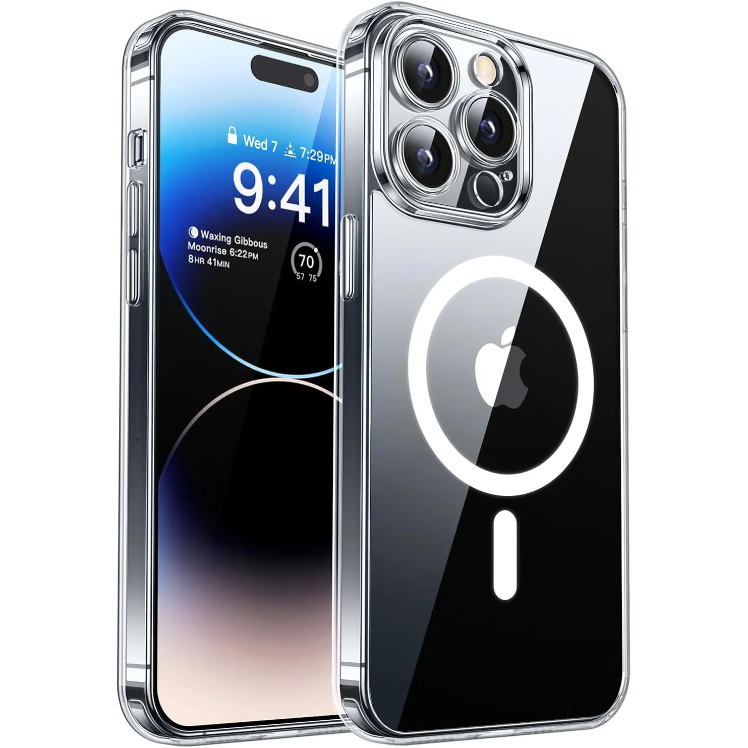 CANSHN für iPhone 14 Pro Max Hülle mit Kameraschutz, Transparent
