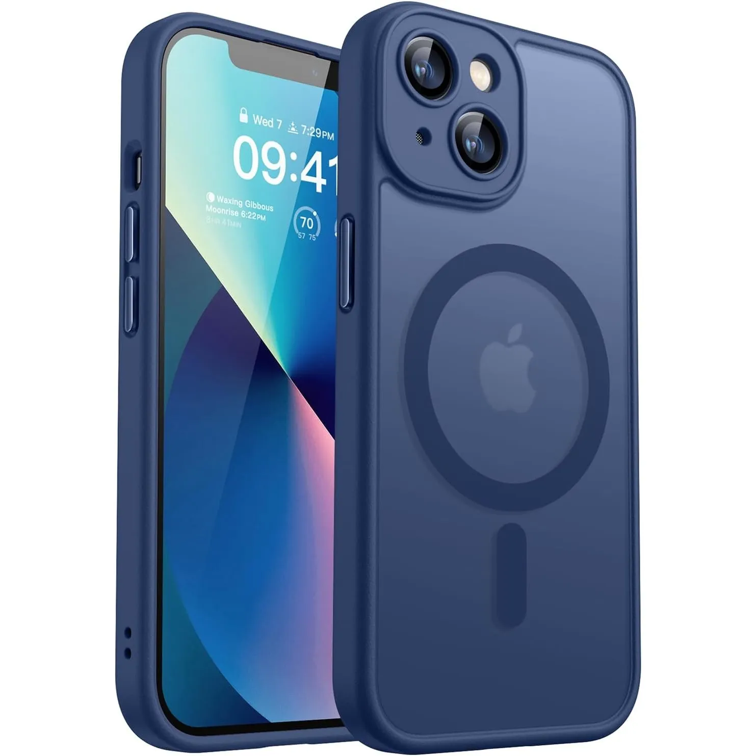 CANSHN für iPhone 13 Hülle mit Kameraschutz, Dunkelblau