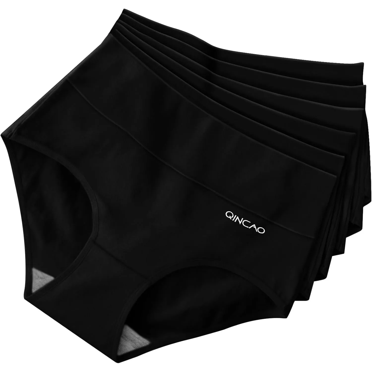 QINCAO Unterhosen Damen, Hohe Taille 6er Pack aus Baumwolle,Atmungsaktiv | Damenslips Baumwolle Mehrpack, Bequem und At…