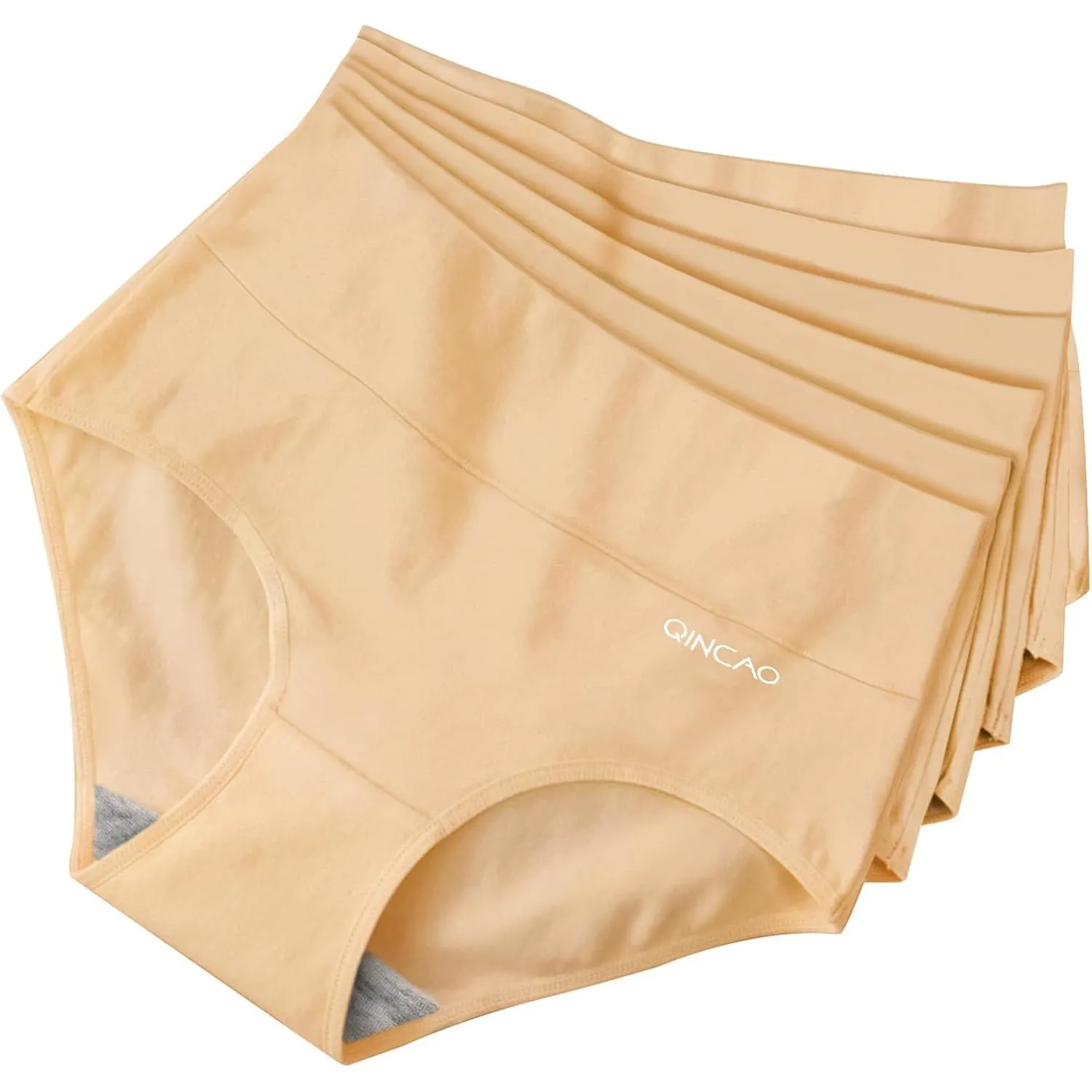 QINCAO Unterhosen Damen, Hohe Taille 6er Pack aus Baumwolle,Atmungsaktiv | Damenslips Baumwolle Mehrpack, Bequem und At…