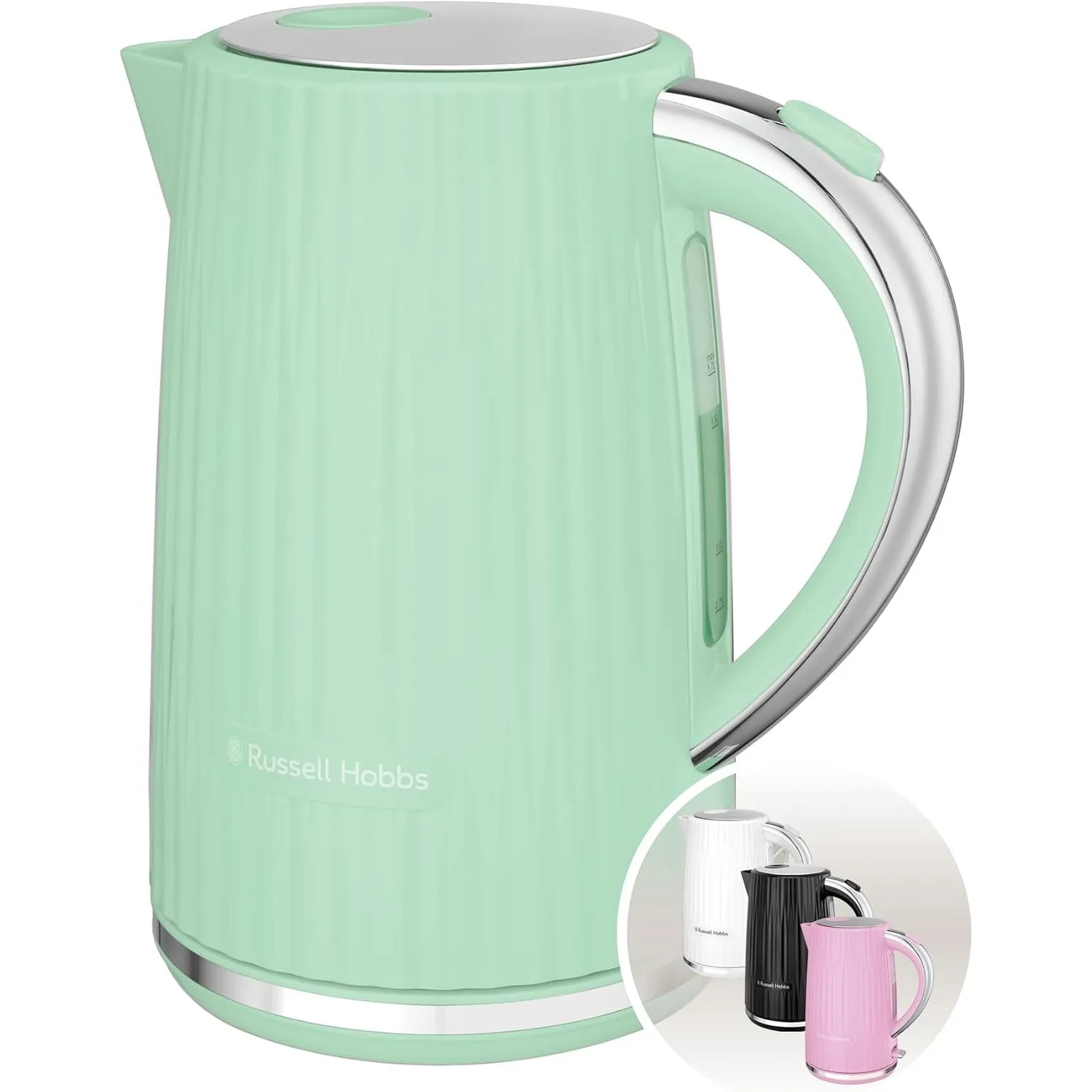 Russell Hobbs Wasserkocher, 1,7 l, Pistazie, Edelstahlakzente, 2400 Watt