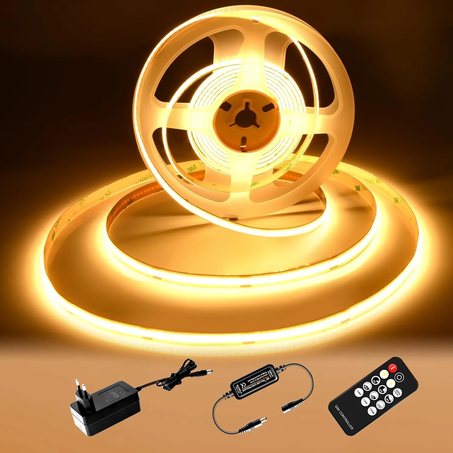 COB LED Streifen 2m Warmweiss 2700K, 24V, 8mm Breite, CRI 92