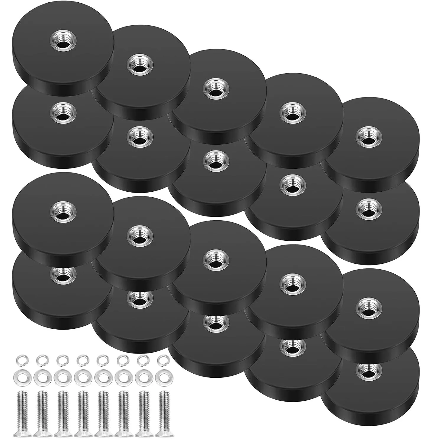 Wukong Gummiert Magnete, Ø 22mm | 20 Stück | M4 Flacher Faden, Extra Stark Neodym Magnete Anti-Rutsch Größe Magnete für…
