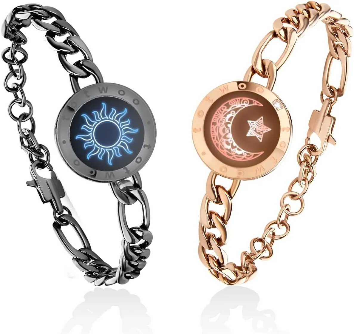 TOTWOO Intelligente Partnerarmbänder für Fernbeziehungen mit App-gesteuerter 1:1-Bluetooth-Kopplung – Valentinstagsgesc…