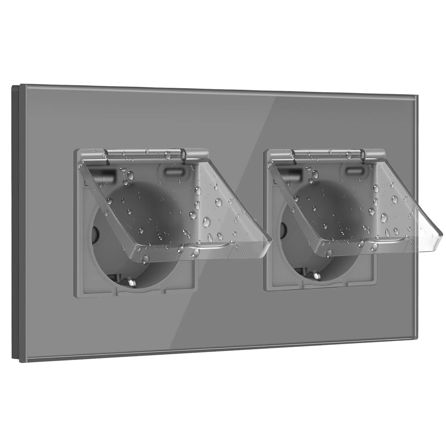 BSEED Schuko Steckdose mit USB und Typ C Port mit Wasserdichter Abdeckung,Doppelsteckdose Unterputz mit USB C,Steckdose…