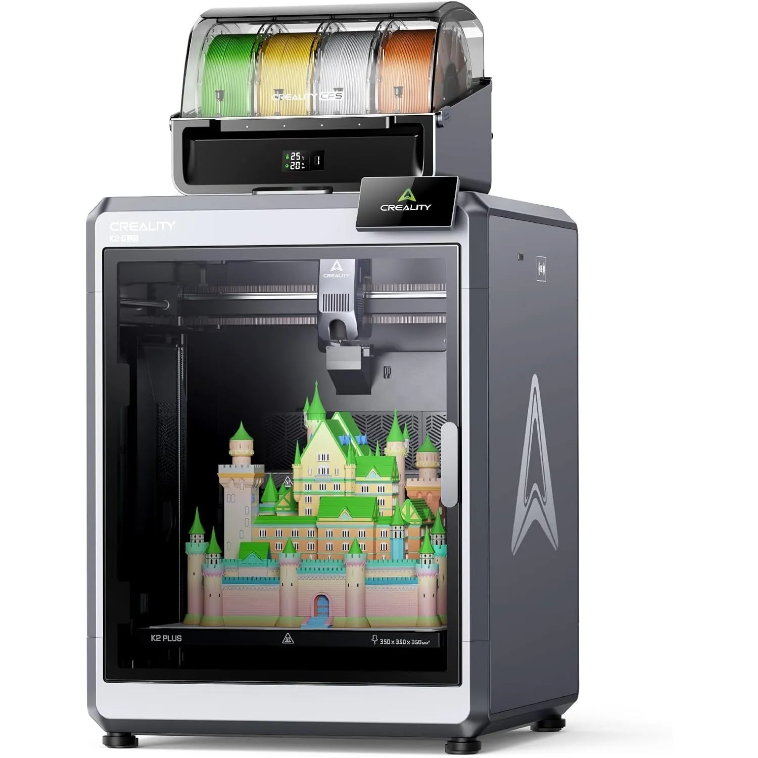 Creality K2 Plus Combo 3D Drucker, Mehrfarbig mit CFS, Großes Bauvolumen 350x350x350 mm, Geschwindigkeit 600 mm/s, Akti…