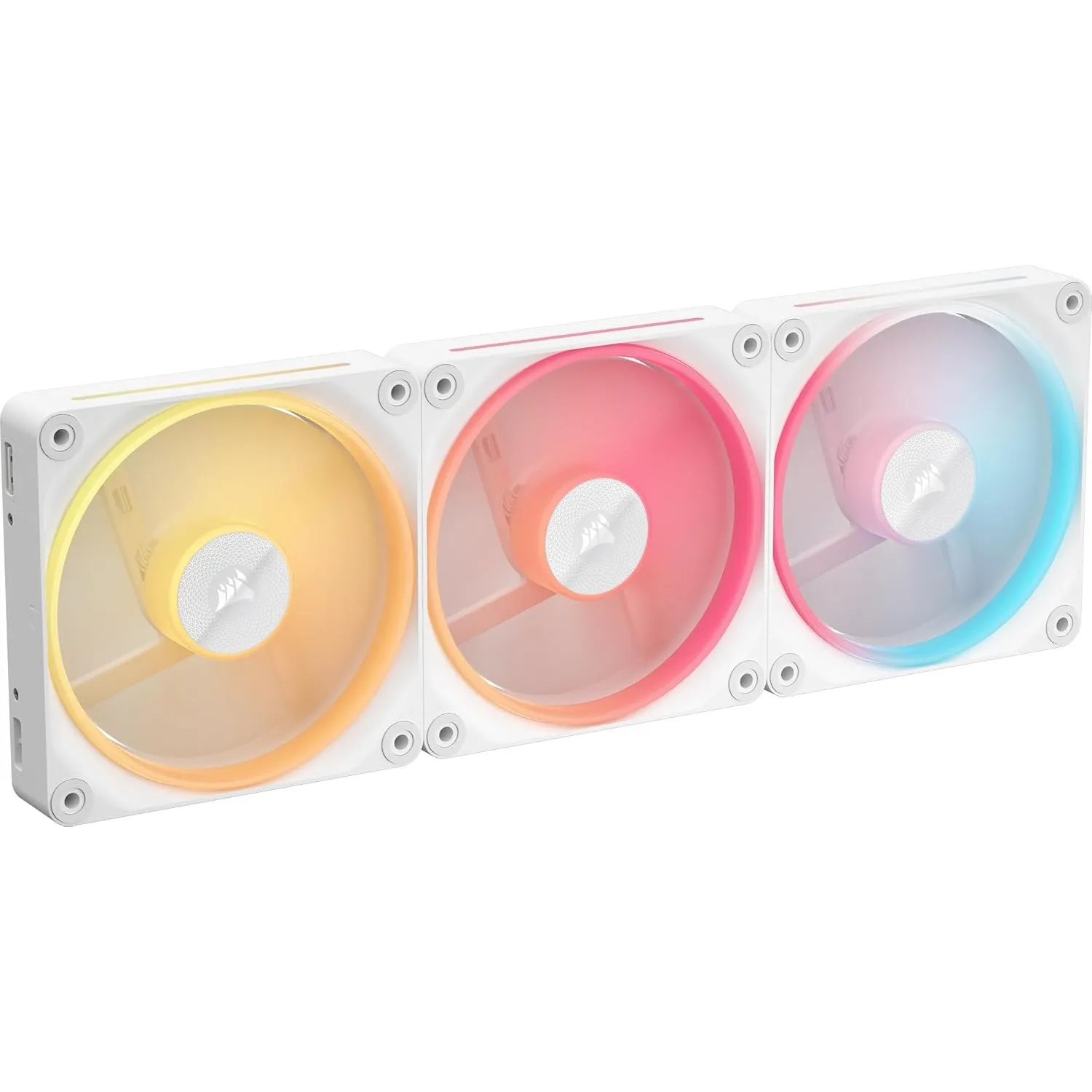 CORSAIR iCUE LINK LX120-R RGB 120mm PWM-Umkehrlüfter – Dreifach-Lüfter-Kit – Geräuscharm, CORSAIR Magnetische Kuppellag…