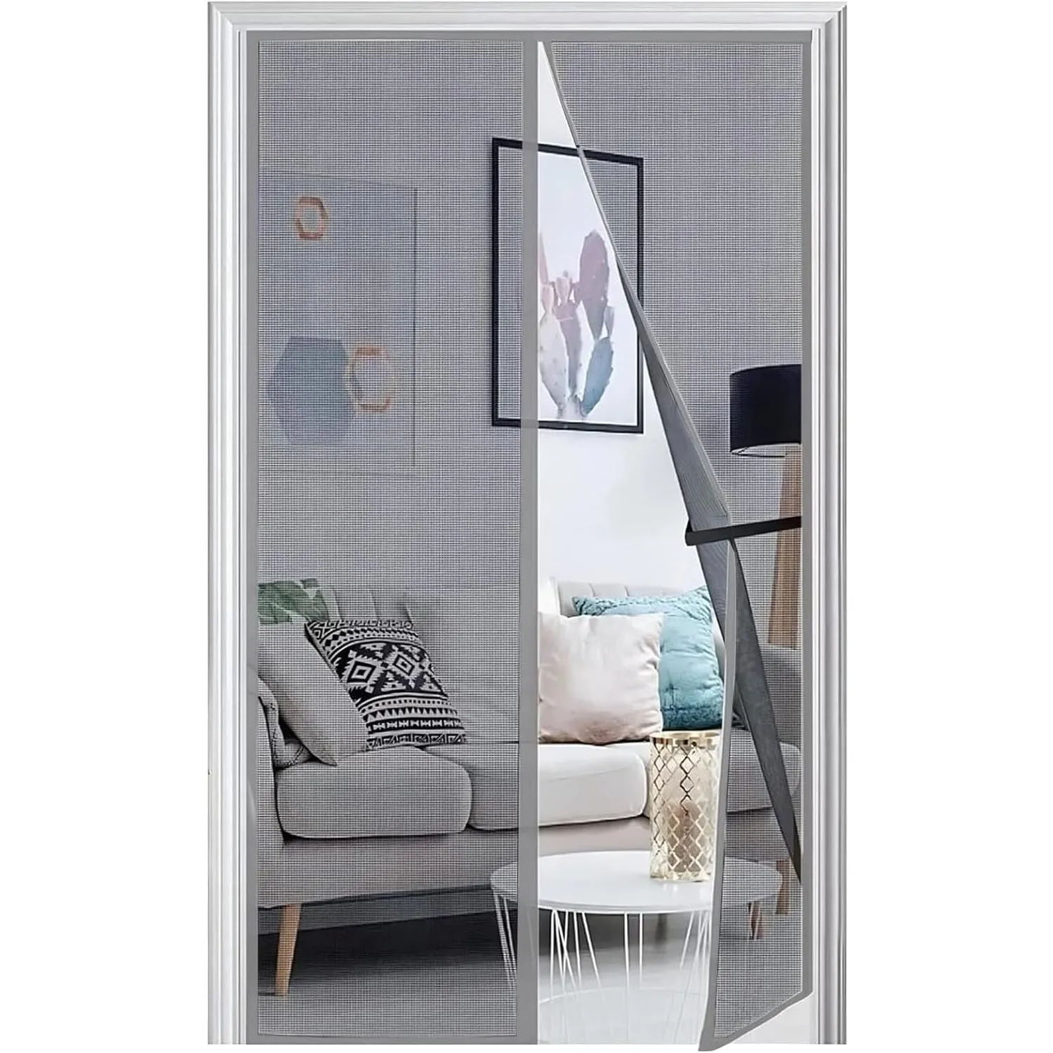 Panngu Fliegengitter Balkontür Magnet 70x195cm, Fliegenvorhang Terrassentür Magnete Türe Ohne Bohren, Fliegennetz Balko…