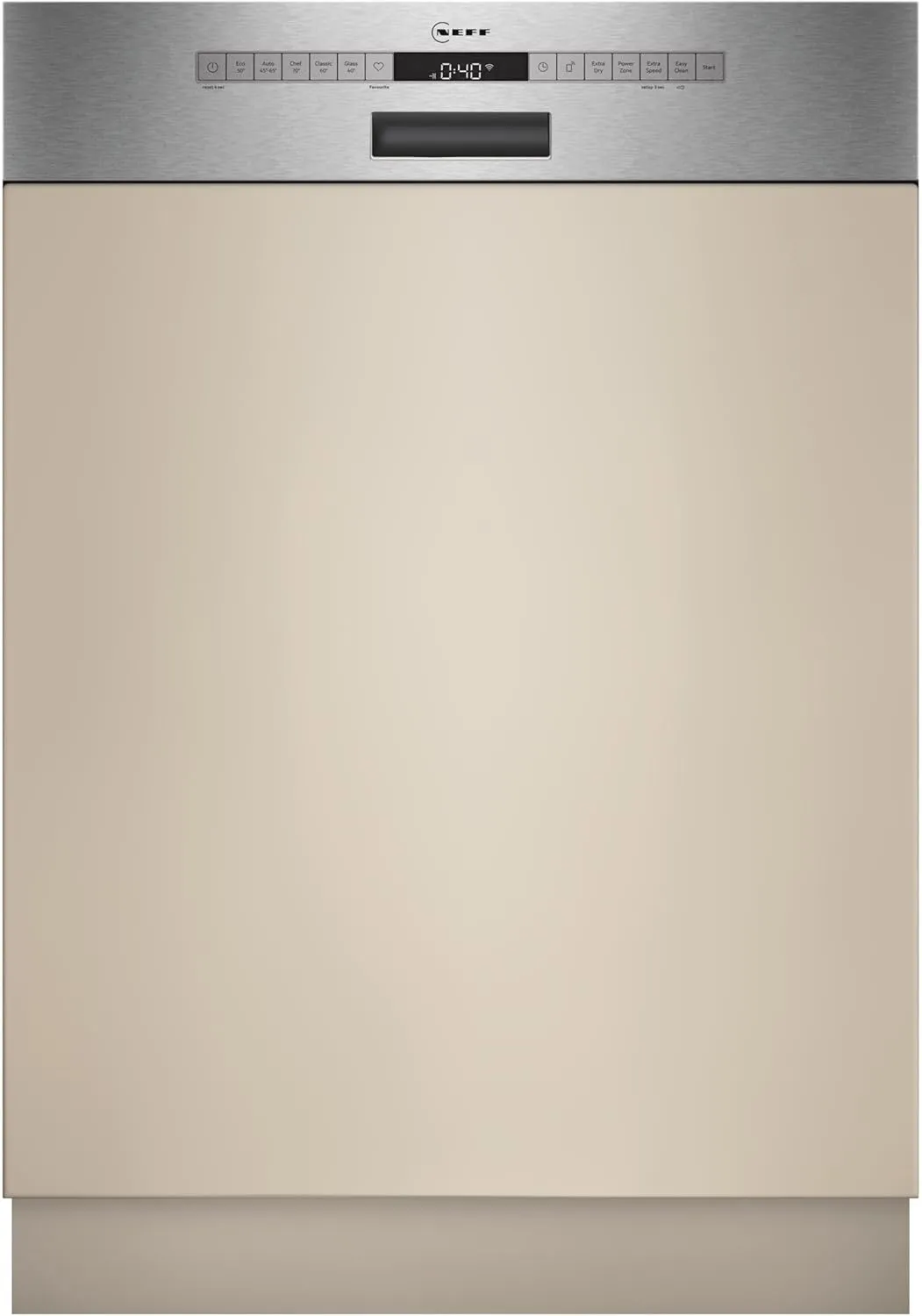 NEFF S245ECS15E, N 50, Smarter XXL-Geschirrspüler Teilintegriert 60 cm, Made in Germany, Spülmaschine mit Besteckschubl…