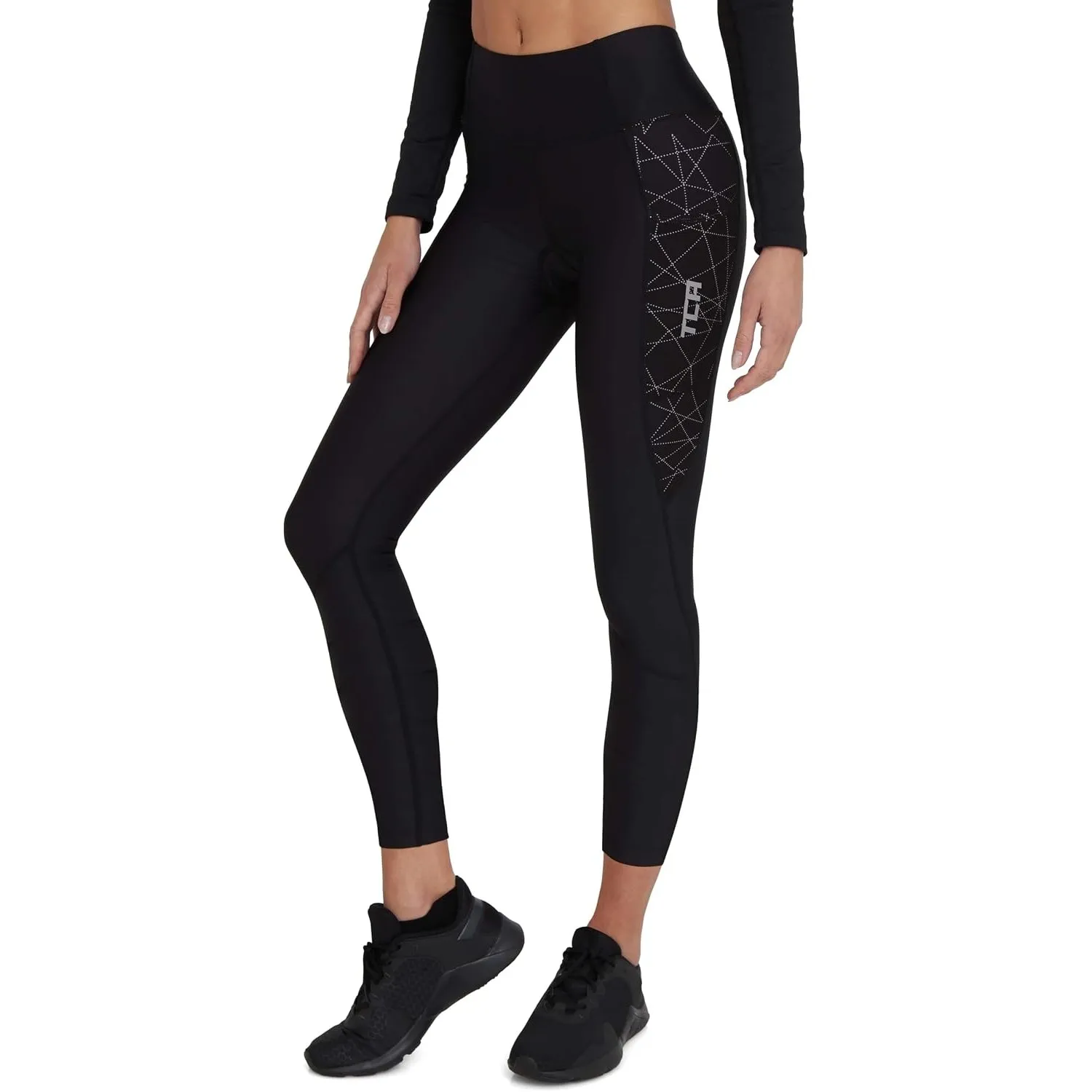 Damen 3/4 Gepolsterte Radleggings mit hoher Taille, atmungsaktive Fahrradshorts mit Taschen, rutschfest und schnelltroc…