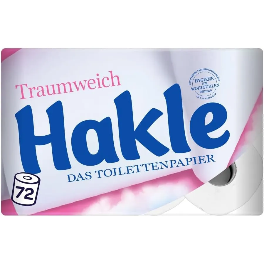 Hakle Traumweich, 72 Rollen Toilettenpapier, 4-lagig | 130 Blatt pro Rolle, Sanfte Reinigung für Wohlbefinden