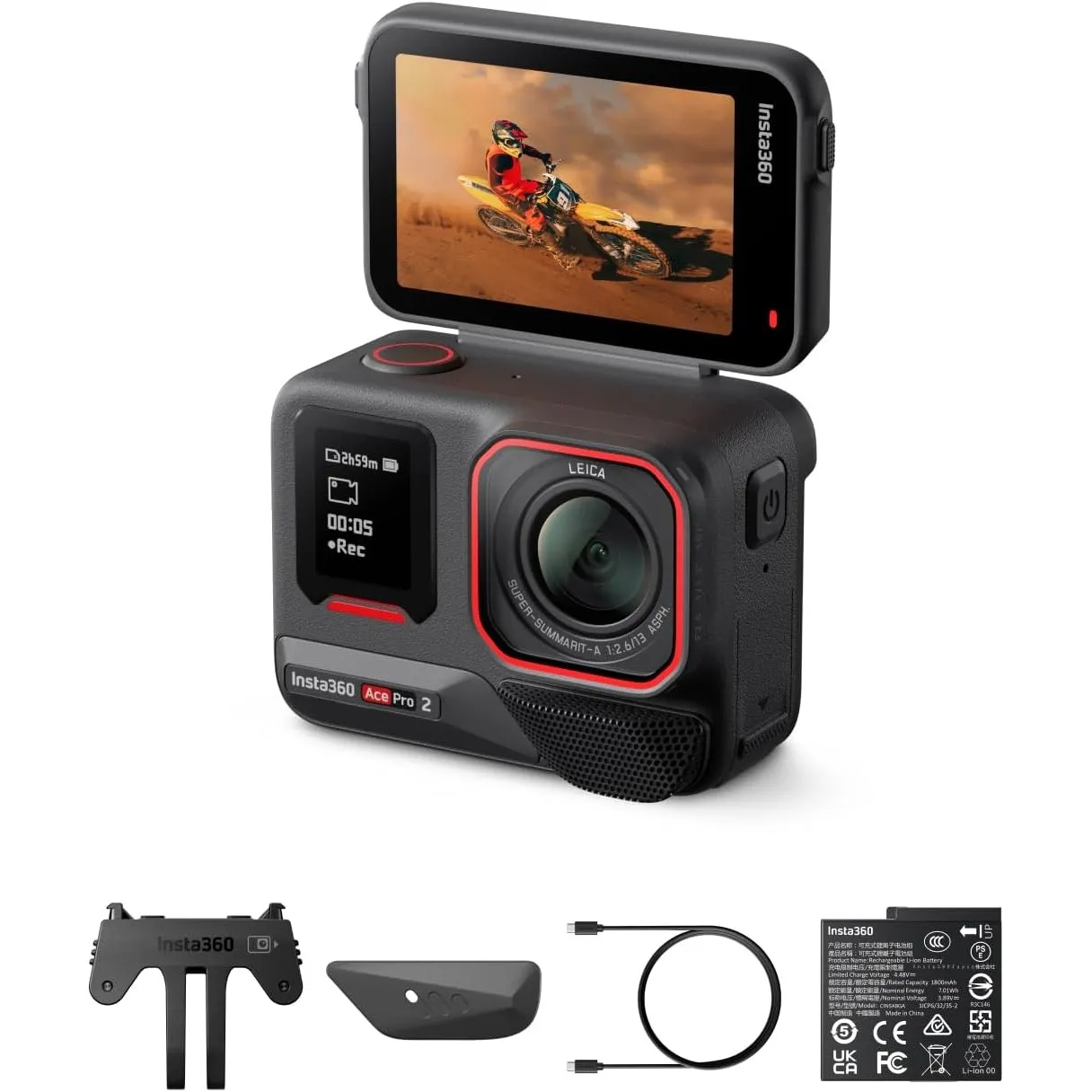 Insta360 Ace Pro 2 Nachtschwarz - 8K Action-Cam mit Leica Objektiv