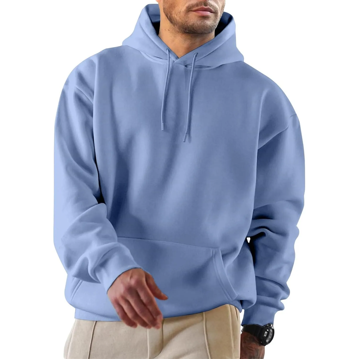 JMIERR Herren Fleece gefüttert Hoodie mit Taschen Warm Pullovers S-5XL