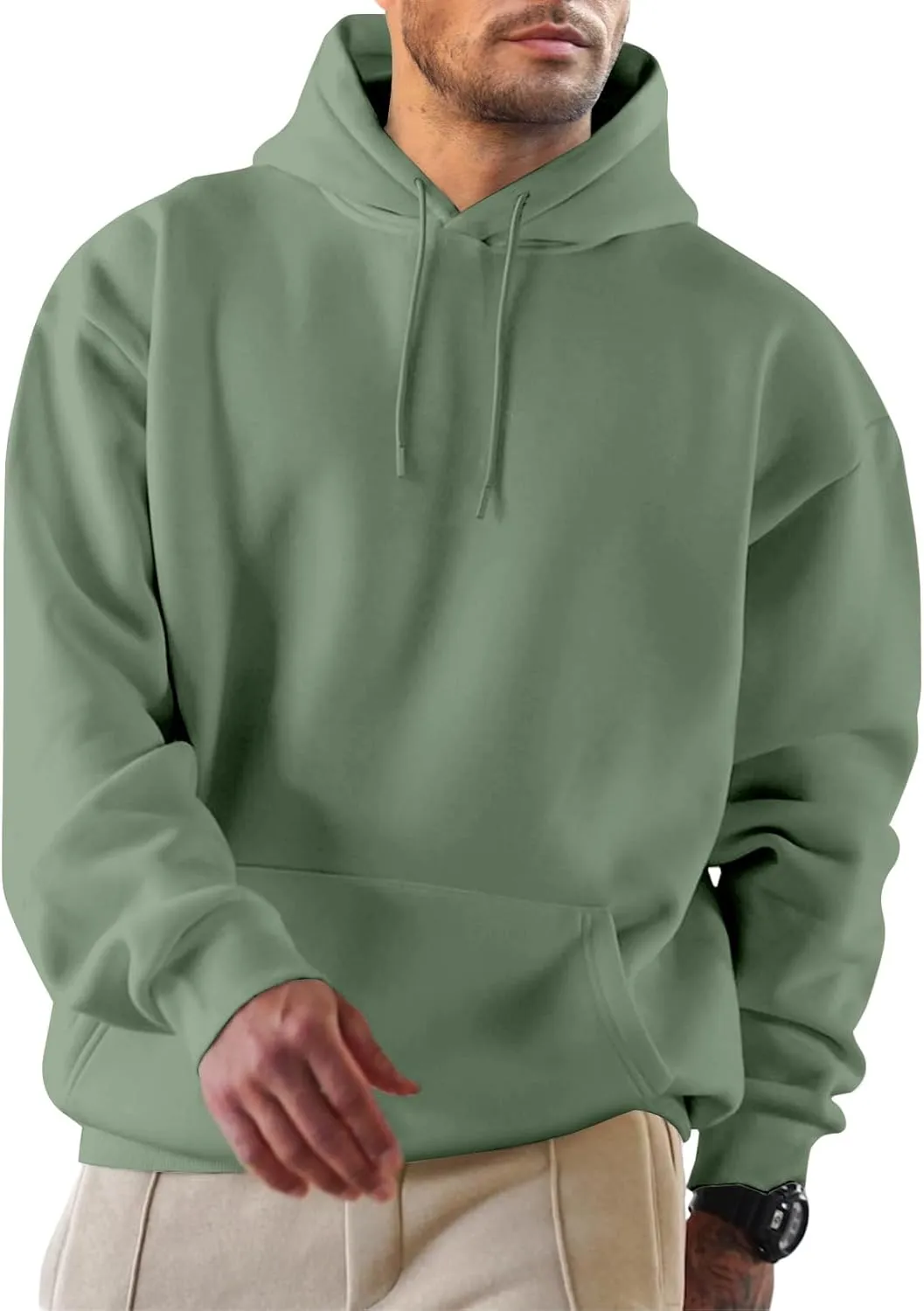JMIERR Hoodie Herren Freizeit Pullover mit Taschen Winter Warm Langarm Kordelzug Sweatshirt Männer Baumwolle Kapuzenpul…