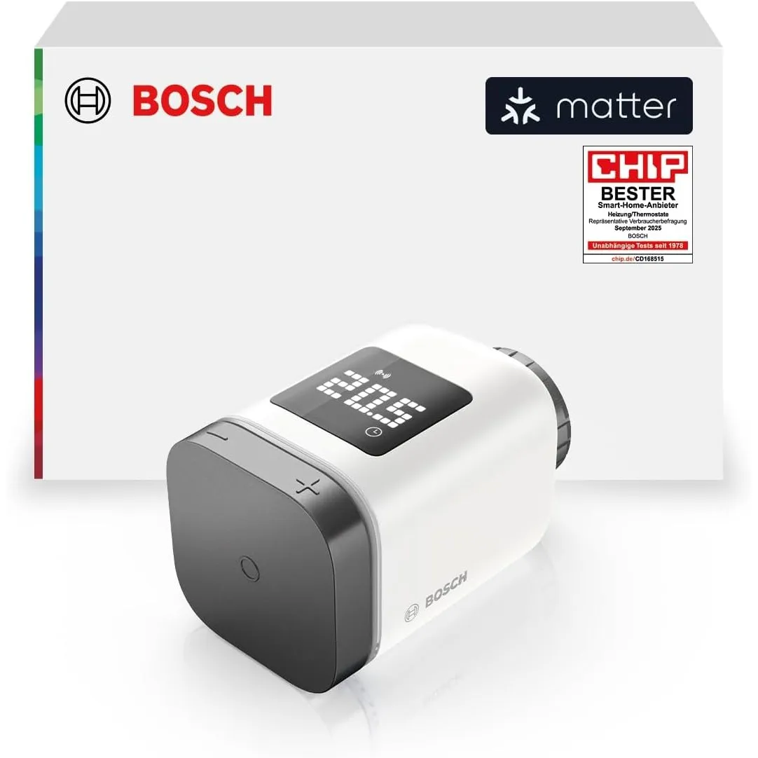 Bosch Smart Home Heizkörper-Thermostat II [+M], smartes Heizkörperthermostat, intelligentes Heizen& Energiesparen, mit …
