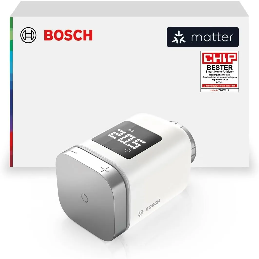Bosch Smart Home Heizkörper-Thermostat II [+M], smartes Heizkörperthermostat für intelligentes Heizen & Energiesparen, …