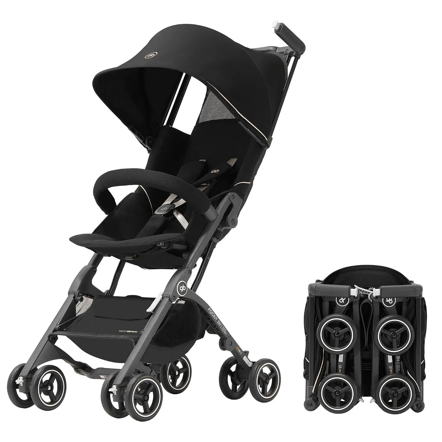 gb Pockit+ All-Terrain, Ultrakompakter, leichter Reisebuggy für Babys und Kleinkinder, Handgepäck-tauglich für Flugreis…