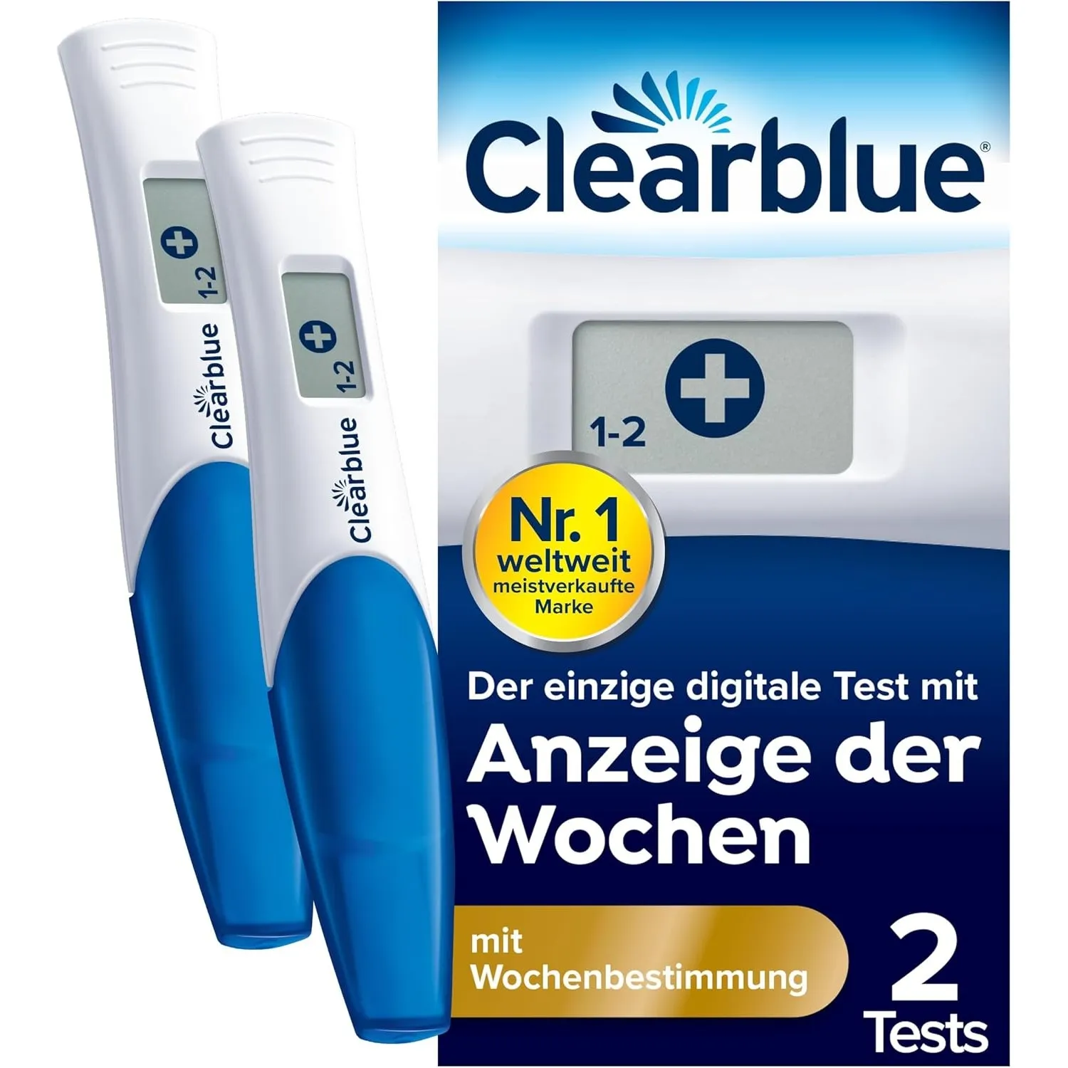 Clearblue Schwangerschaftstest Frühtest, Wochenbestimmung, 2 pregnancy test