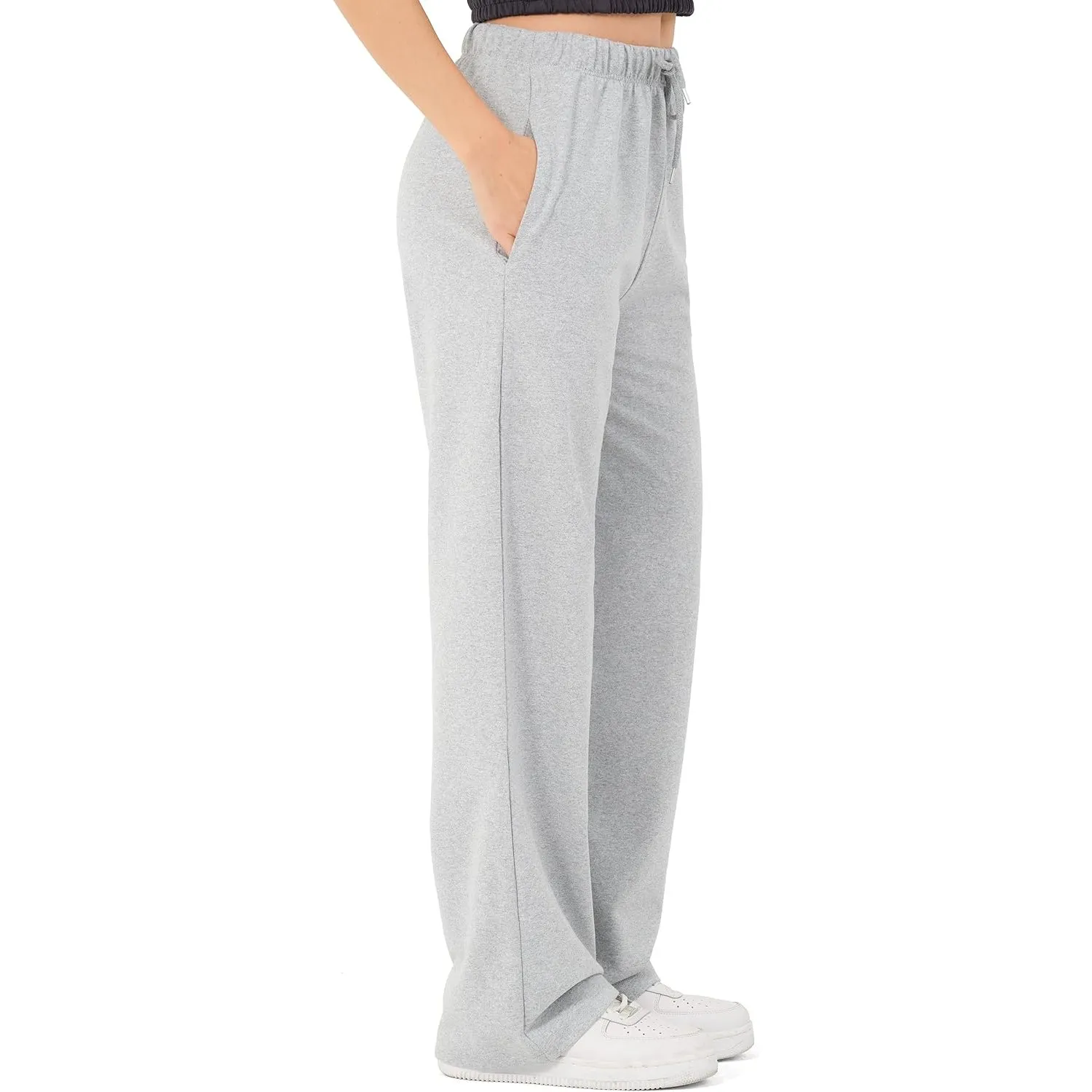ROSS CAMP Jogginghose Damen - Baumwolle Sporthose Lang Hose Weites Bein