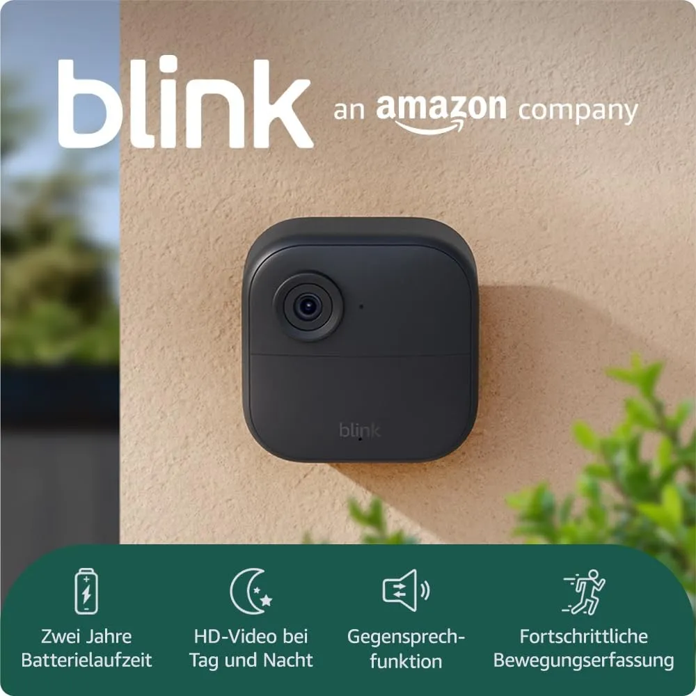 Blink-Kamera Outdoor 4 | Kabellose intelligente HD-Sicherheitskamera, zwei Jahre Batterielaufzeit, funktioniert mit Ale…