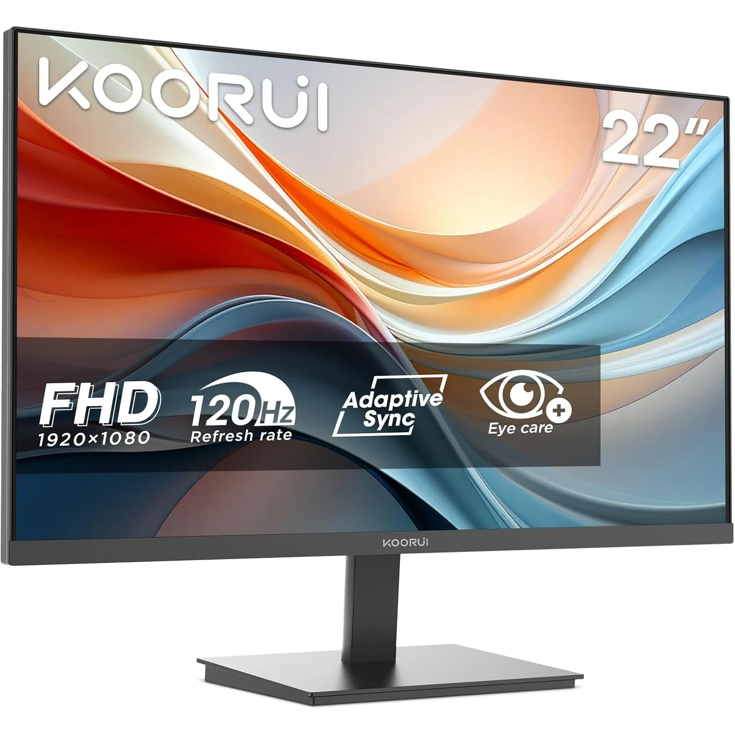 KOORUI Monitor 22 Zoll, FHD 120Hz Eye Care Bildschirm E2212H | 1920 x 1080p PC Monitor HDMI 1.4,3000:1 Kontrast, Adapti…