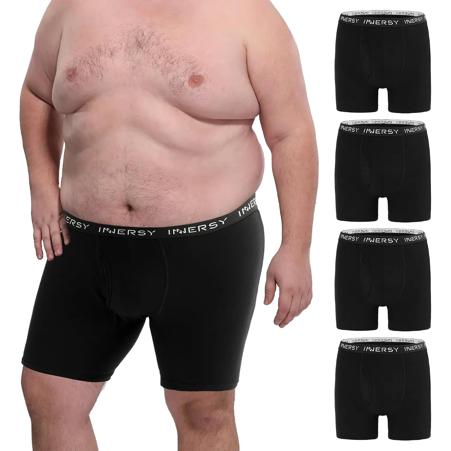 INNERSY Boxershorts Herren Große Größen Unterhosen Männer Baumwolle 4 Pack