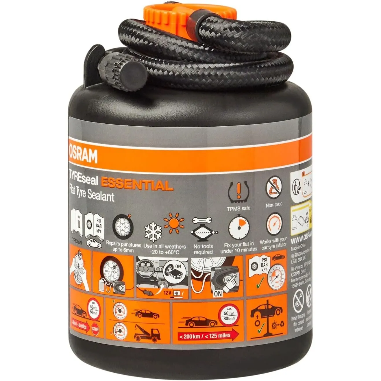 Osram TYREseal Essential Ersatz für das Original-Reifendichtmittel des Autos, nach OE-Spezifikation gefertigt, Reparier…