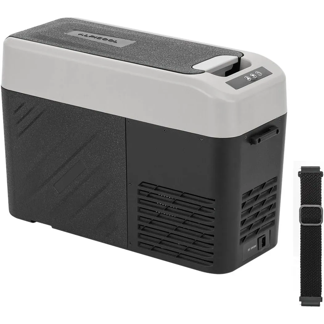 Alpicool KCF15 15L Kompressor Kühlbox Tragbar für Auto, LKW, Kompakter Camping Kühlschrank 12/24V DC Kühlbox für Reisen…