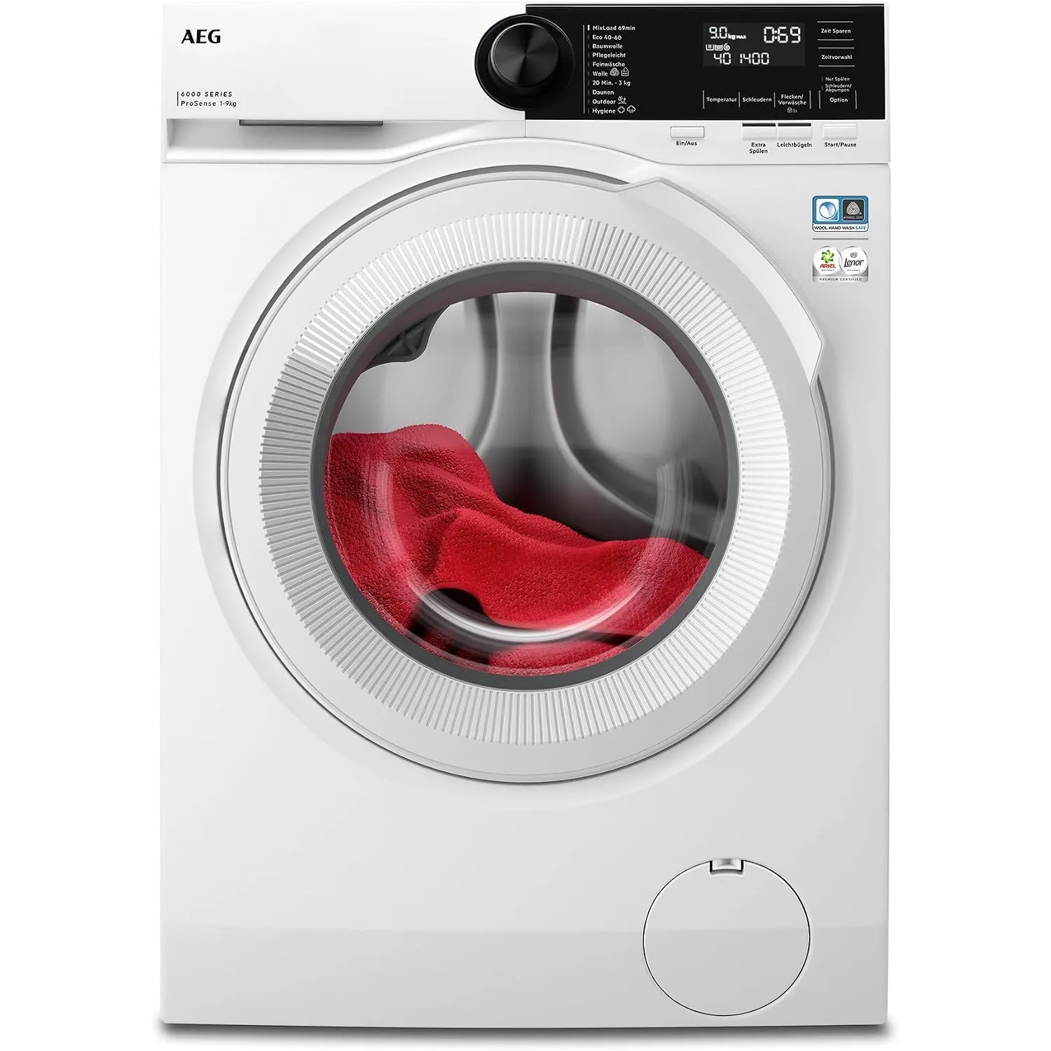 AEG Serie 6000 Waschmaschine 9 kg, ProSense Mengenautomatik, LR6A65490