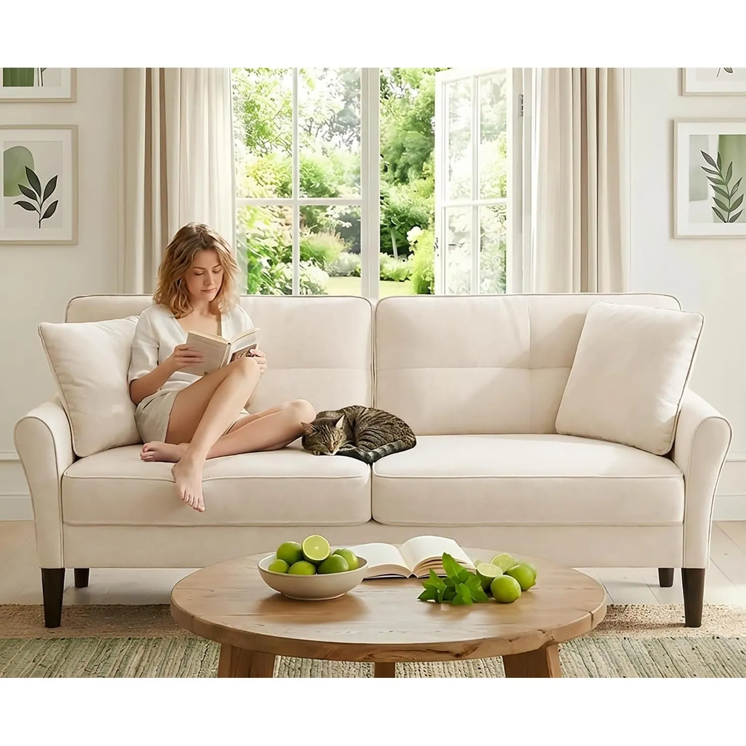 Domusensus 3 Sitzer Sofa Klein, 175 cm Kleines Sofa 3 Sitzer, Bequemes Kleines Sofas für Jugendzimmer, 3 Minuten Schnel…