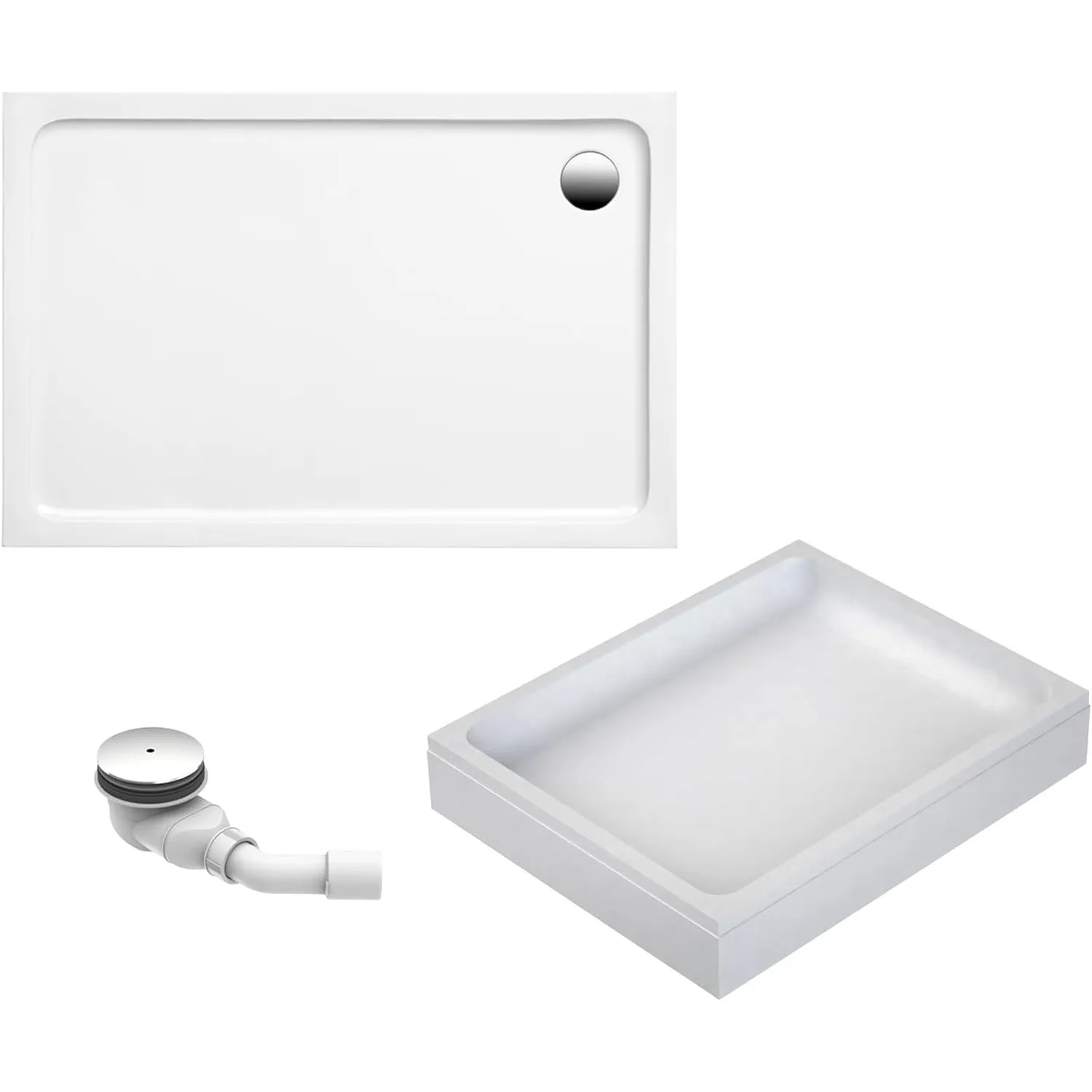 Schulte Duschwanne Adria 120x90 cm, Sanitäracryl, Wannenträger