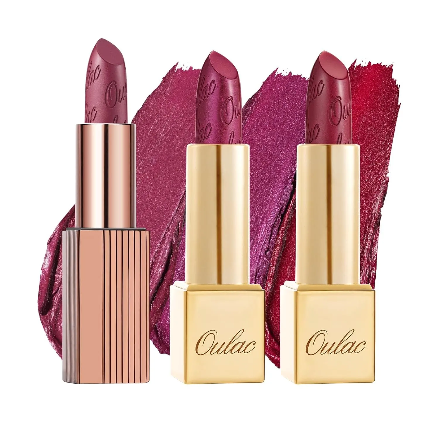 Oulac Nude Metallic-Glanz-Lippenstift-Set, Mattes Metallic-Finish, Hochpigmentierte und Feuchtigkeitsspendende Formel, …