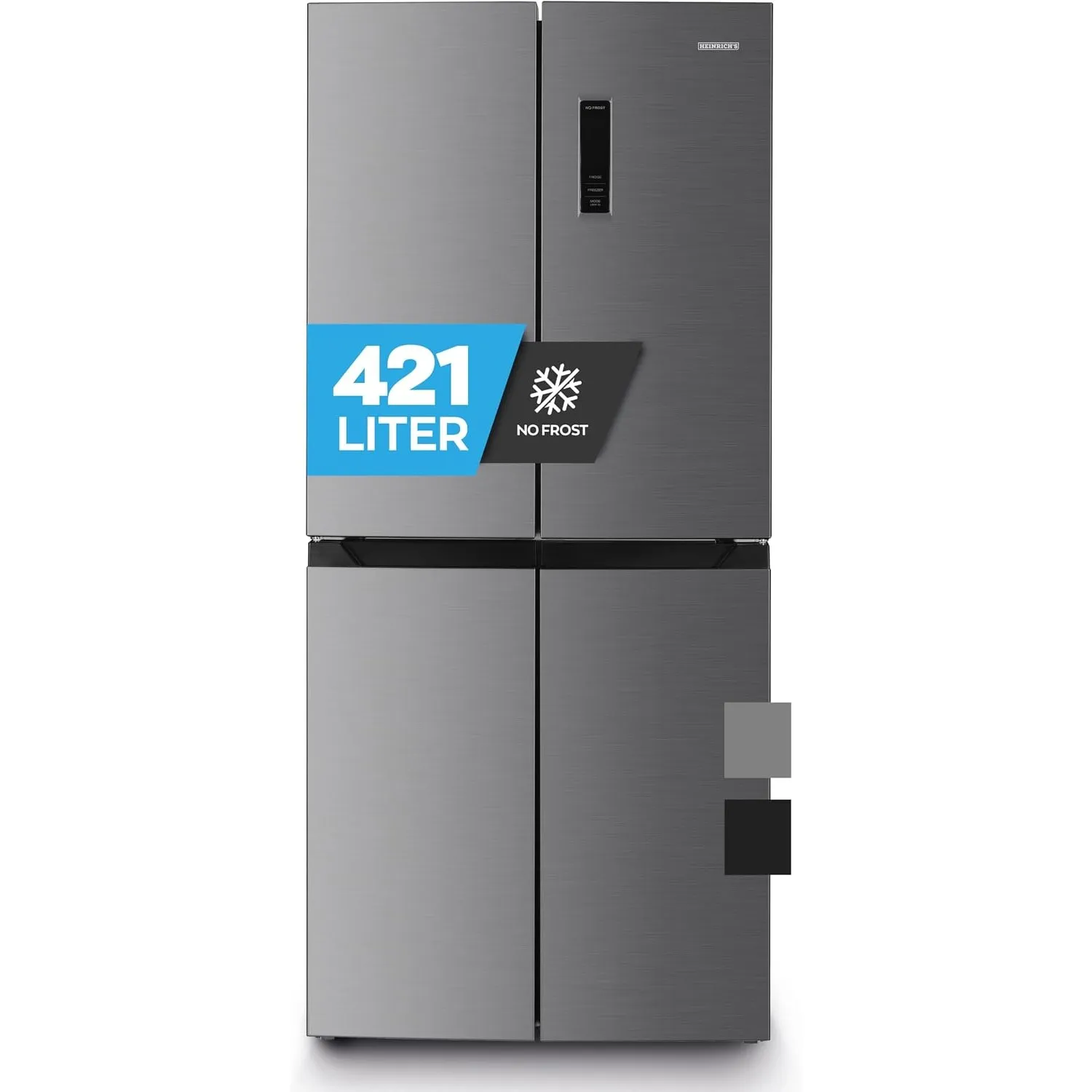 Heinrich´s Cross Door Kühlschrank, Kühlgefrierkombination mit 421L Gesamtvolumen, inkl. Total-No-Frost Funktion, 150L G…