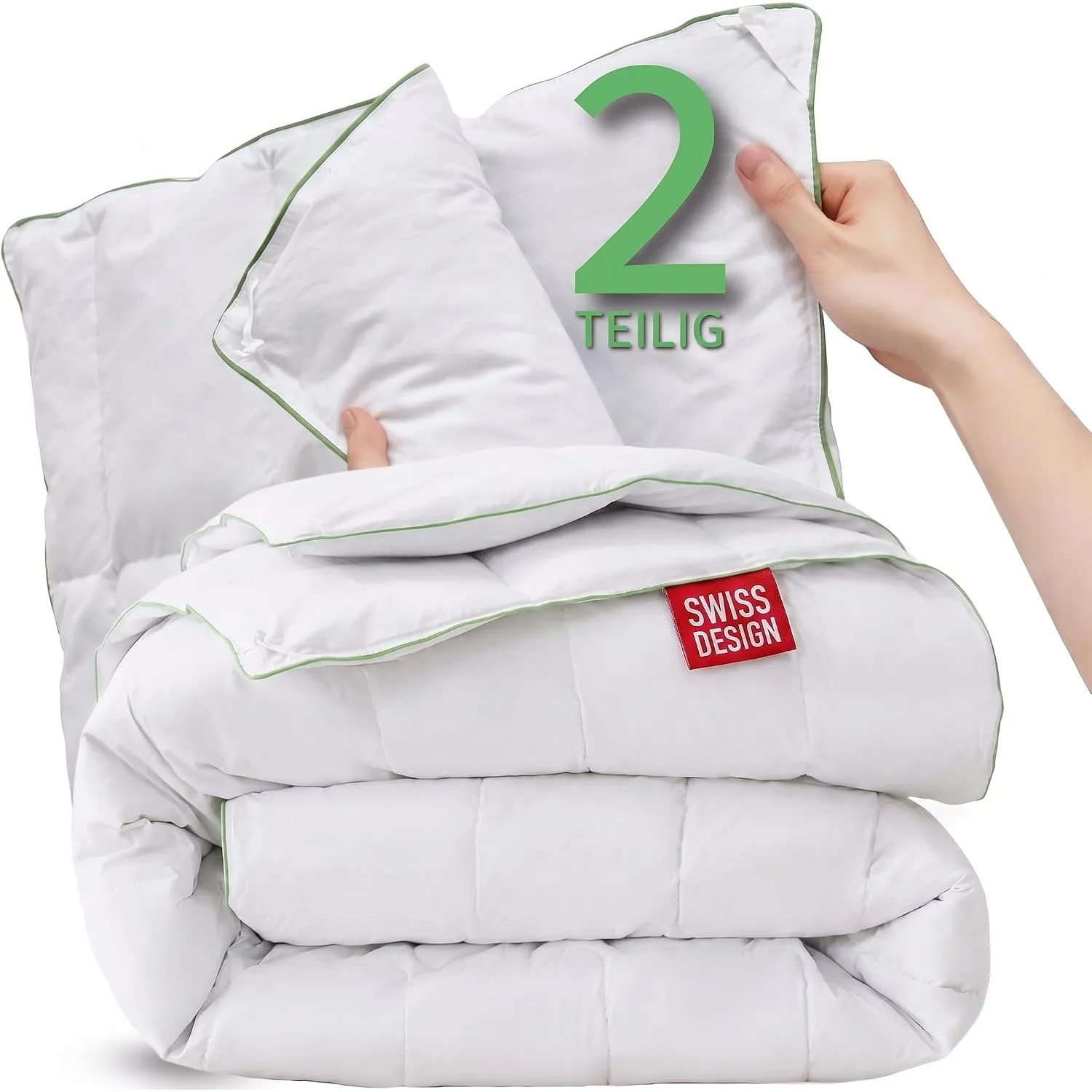 Welldora Komfort Bettdecke 135x200 zweiteilig | Extraweiche Federn & Daunen