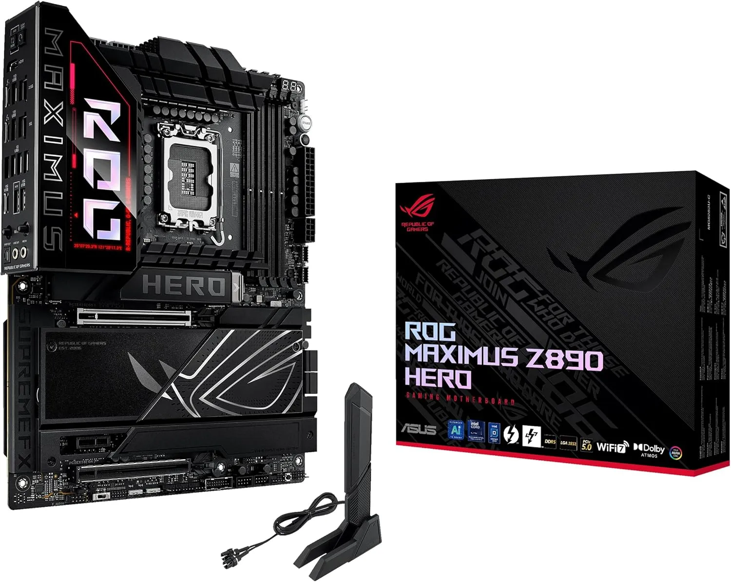 ASUS ROG Maximus Z890 Hero Gaming Motherboard Socket Intel LGA 1851 (ATX, Advanced AI, DDR5, NitroPath DRAM, WiFi 7, 3X…