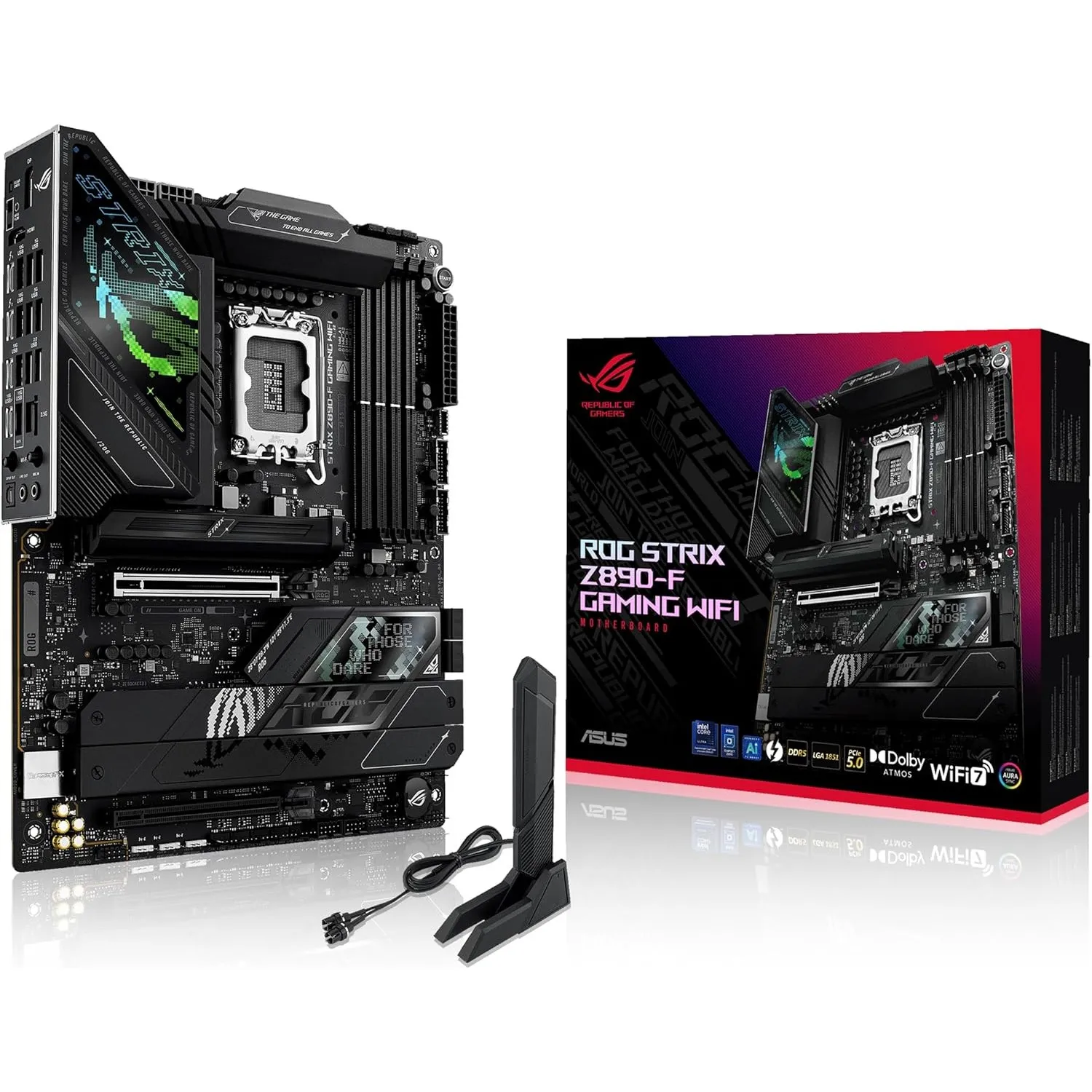 ASUS ROG Strix Z890-F Gaming WiFi Mainboard Sockel Intel LGA 1851 (ATX, Advanced AI, DDR5, WiFi 7, 5X M.2, Q-Release, P…