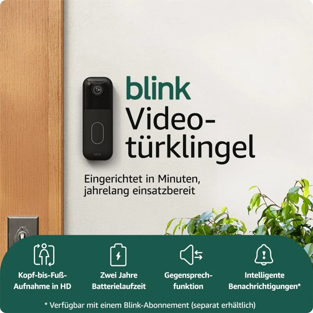 Blink Videotürklingel | Einzelgerät | Kopf-bis-Fuß-Aufnahme in HD, 2 Jahre Batterielaufzeit, IP65, Funktioniert mit Ale…