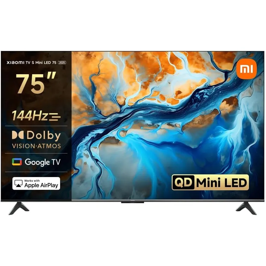 XIAOMI TV S Mini LED 75 Zoll (191 cm), 4K UHD Smart TV, 144Hz (240Hz Game Boost Mode), Dolby Atmos & Vision, HDR10+, Tr…