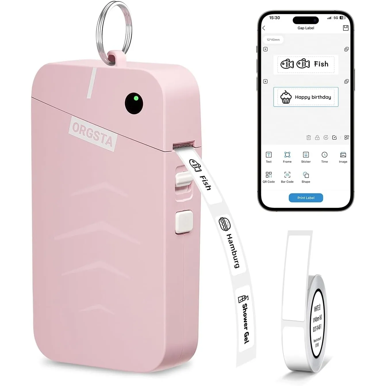 ORGSTA S001 Etikettendrucker Selbstklebend Etikettiergerat Bluetooth | 2000 mAh Ettikettiergeraet Beschriftungsgerät La…