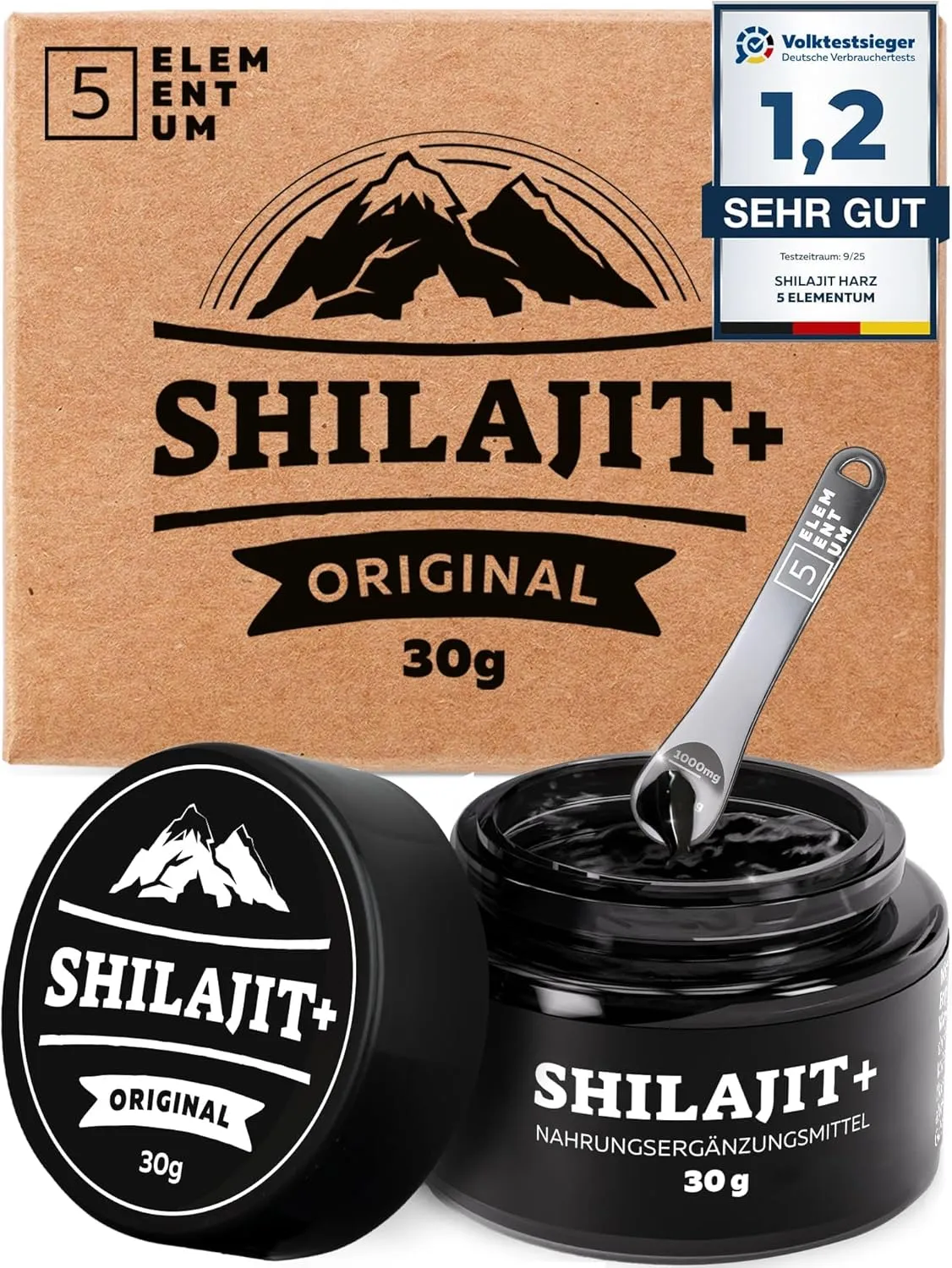 Shilajit Original Himalaya Harz – 85% Fulvinsäure – Mit 87 + natürlichen Mineralien – Reines Mumijo aus Indien – Vegan,…