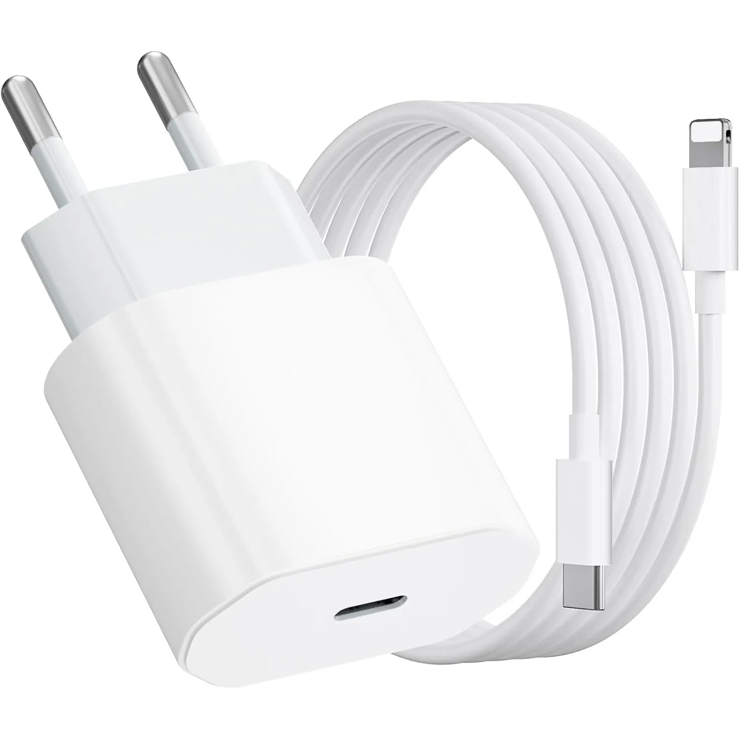 USB C Ladegerät mit Ladekabel für iPhone, 20W Schnellladegerät mit Ladekabel 1M, Schnellladekabel für iPhone 14/13/ 12/…