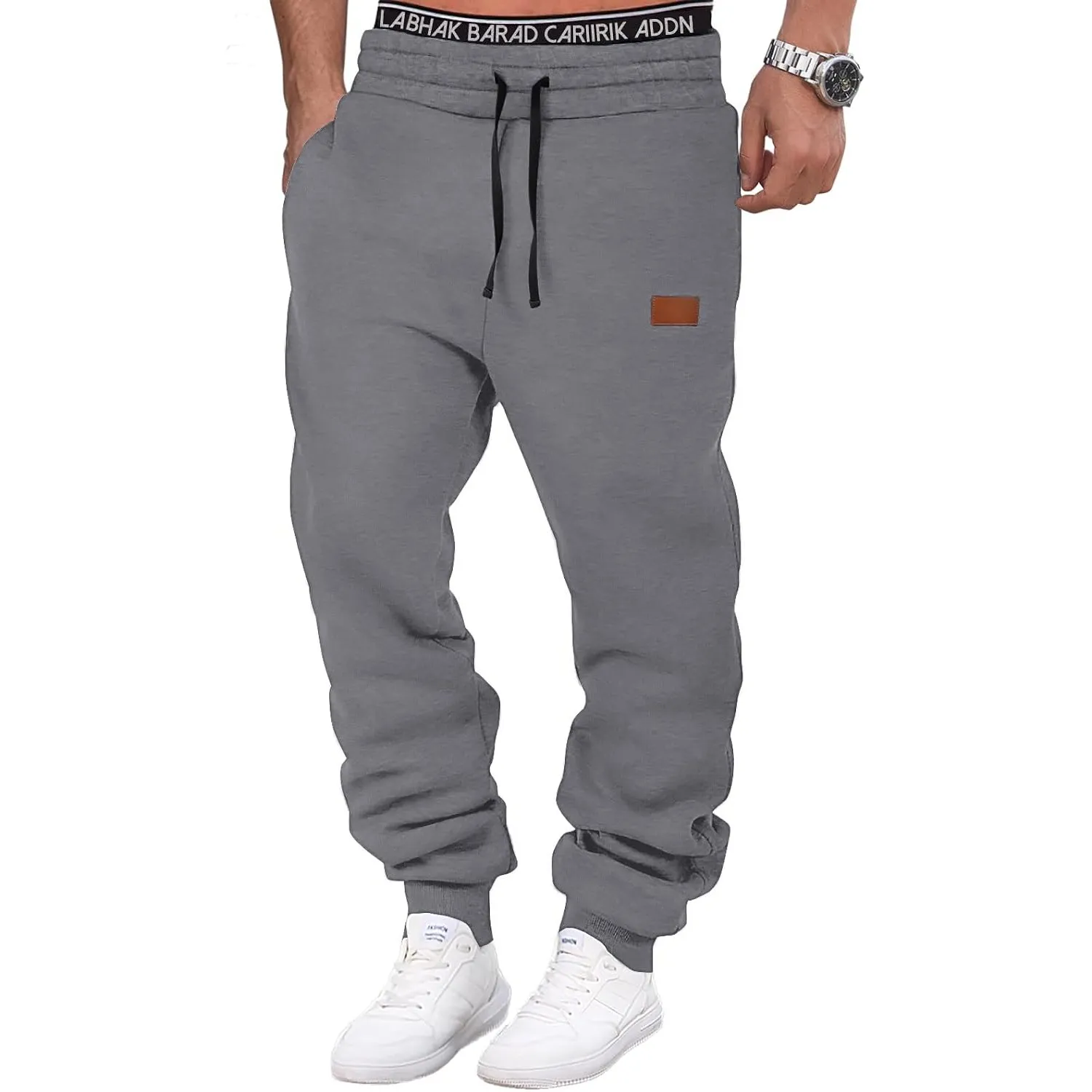 HMIYA Jogginghose Herren Baumwolle Trainingshose Lang Sporthose mit Taschen