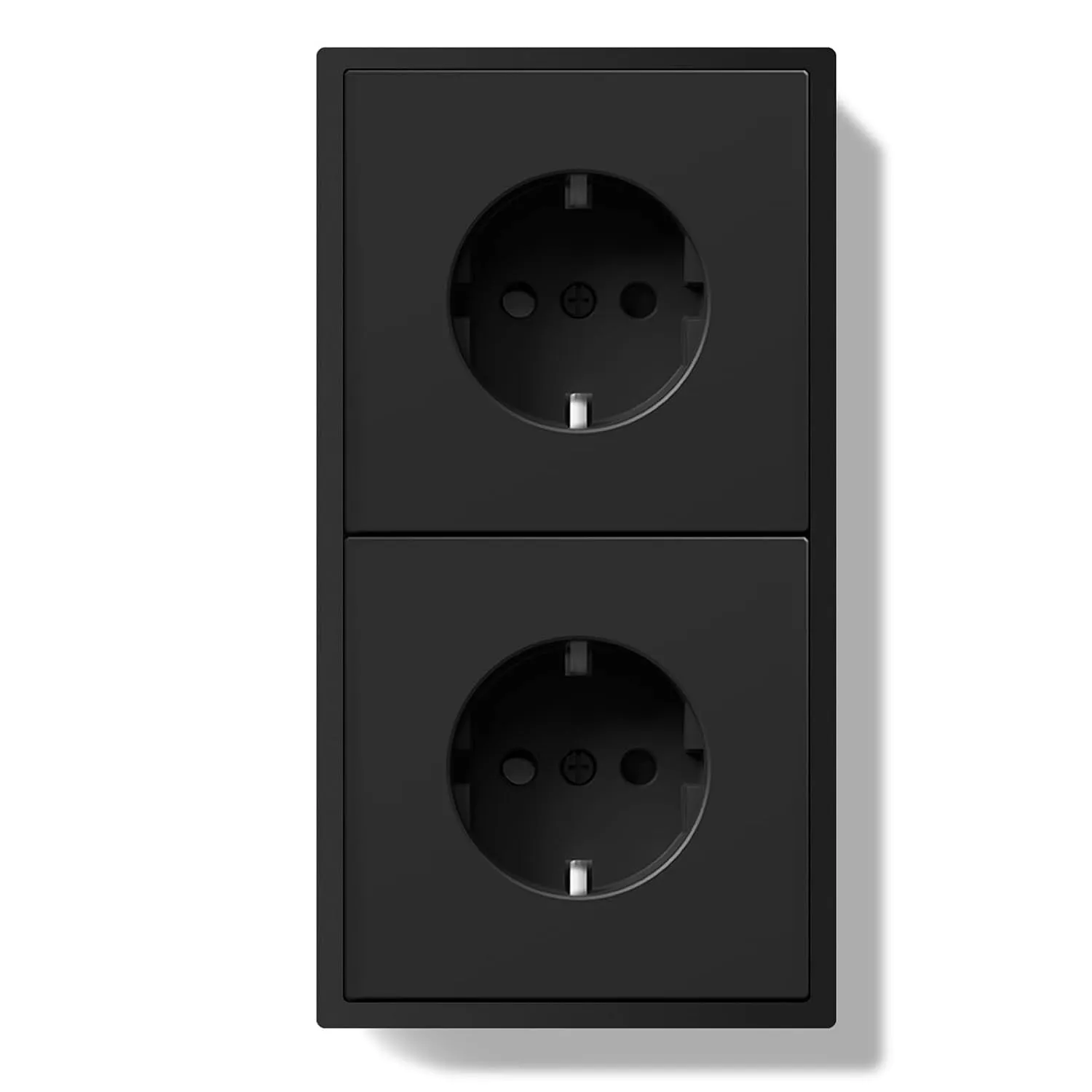 BSEED Schuko Doppelsteckdose Unterputz, Wandsteckdose 16Amp mit PC Rahmen, Zweifach Steckdose mit Krallen, 2 Fach Schwa…
