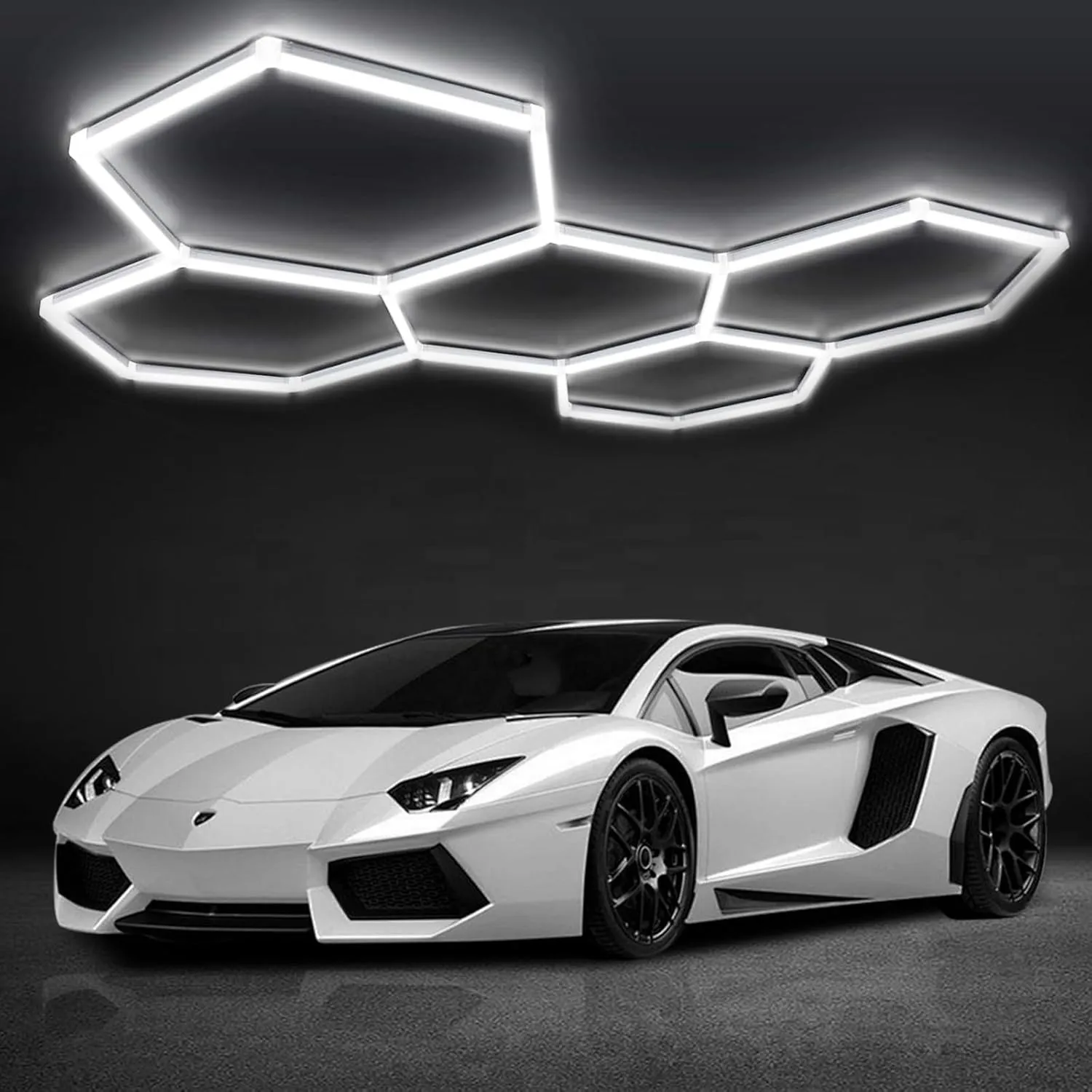 Garagenlampe LED 5-Hex 192W 6500K Verformbare LED Werkstatt Deckenleuchte DlY Sechseck Garage Licht für Garage, Werksta…