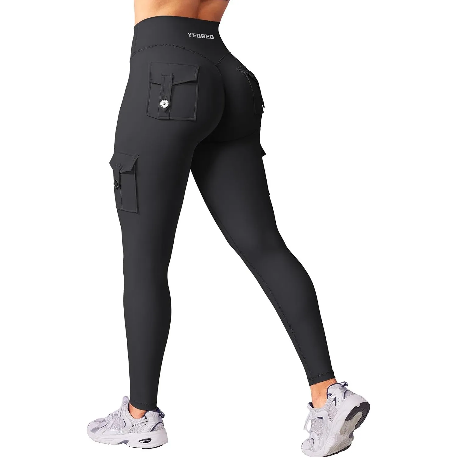 YEOREO CoreFlex Sport Legging Damen Mit Taschen Invisible Scrunch Legging