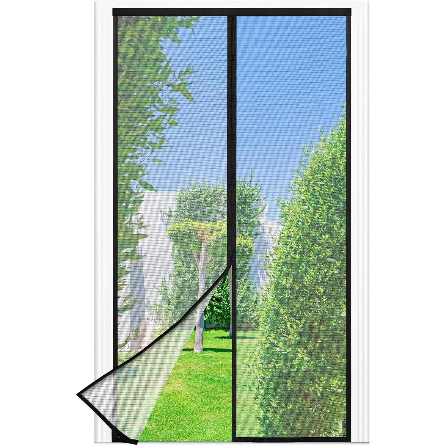 Fliegengitter Balkontür Magnet, 105 * 220cm Stärkere Magneten Fliegengitter Tür,3.8cm Breites Klettband, Fliegengittert…