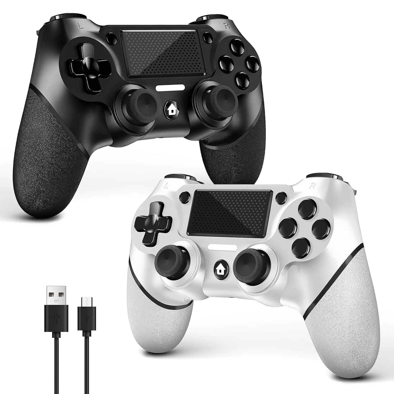 AceGamer 2 Pack Wireless Controller für PS4，Game Controller für PS4/Pro/Slim/PC，Gamepad Joystick mit Turbo/Zurück Taste…