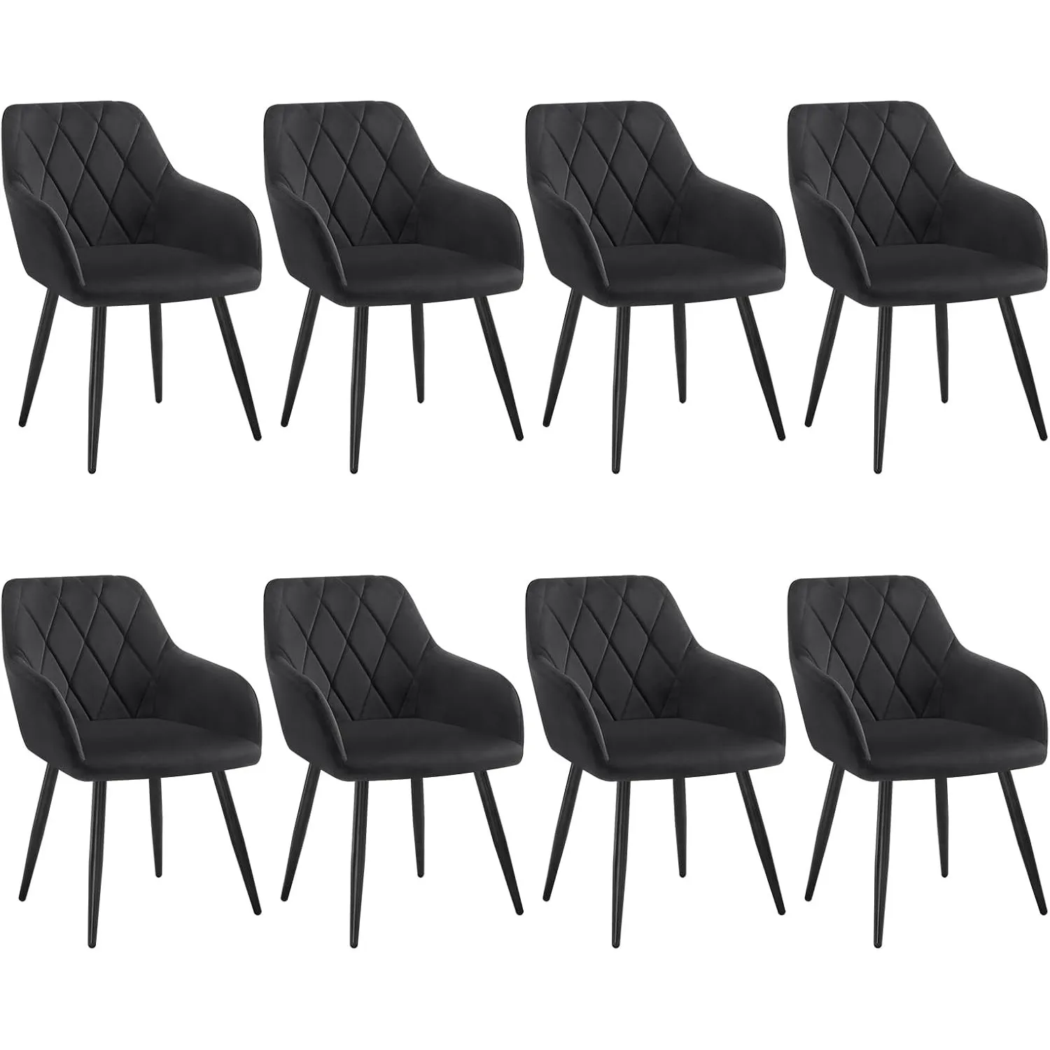 WOLTU Esszimmerstühle 8er Set, Küchenstühle gepolstert mit Armlehnen
