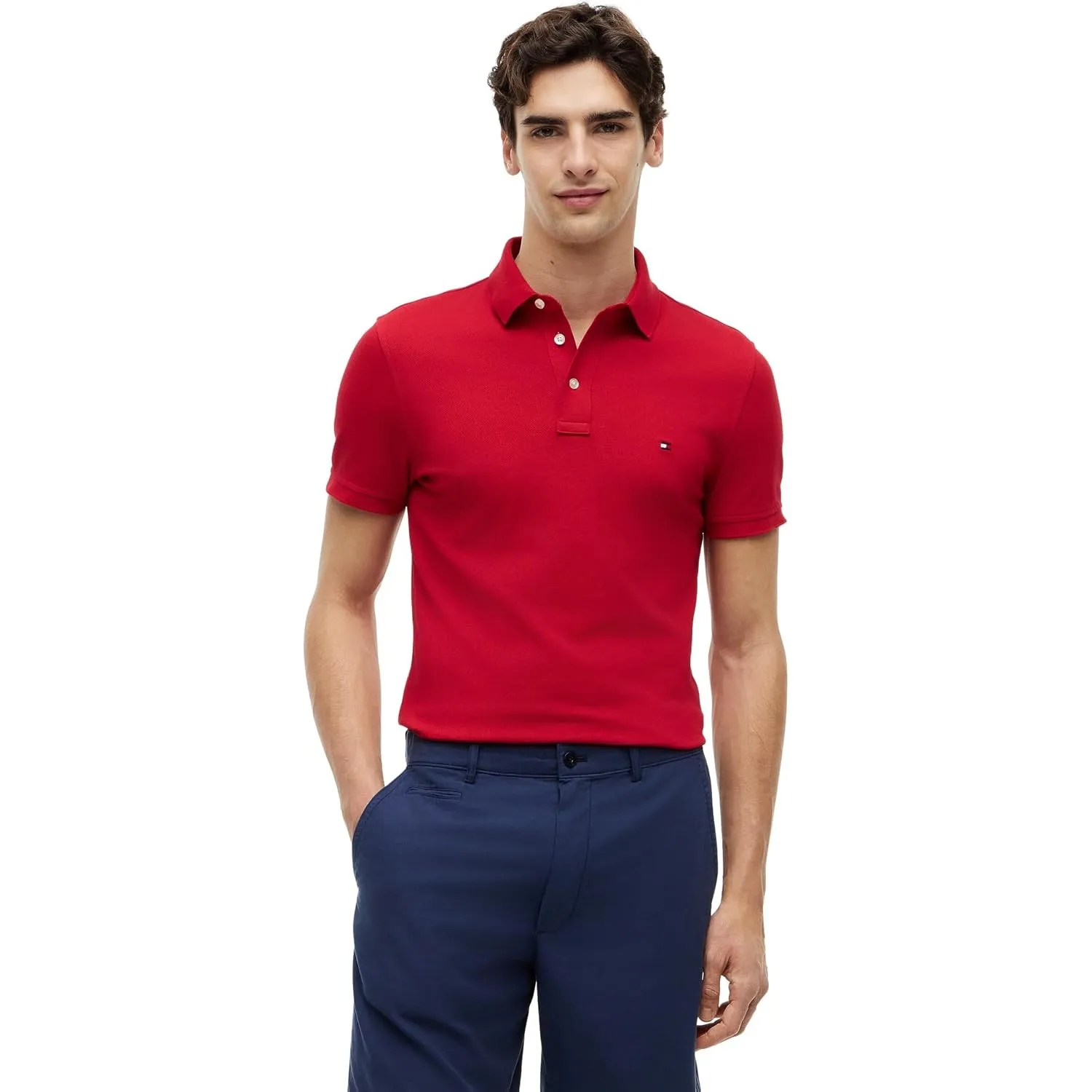 Tommy Hilfiger Herren Poloshirt Kurzarm 1985 Slim Slim Fit