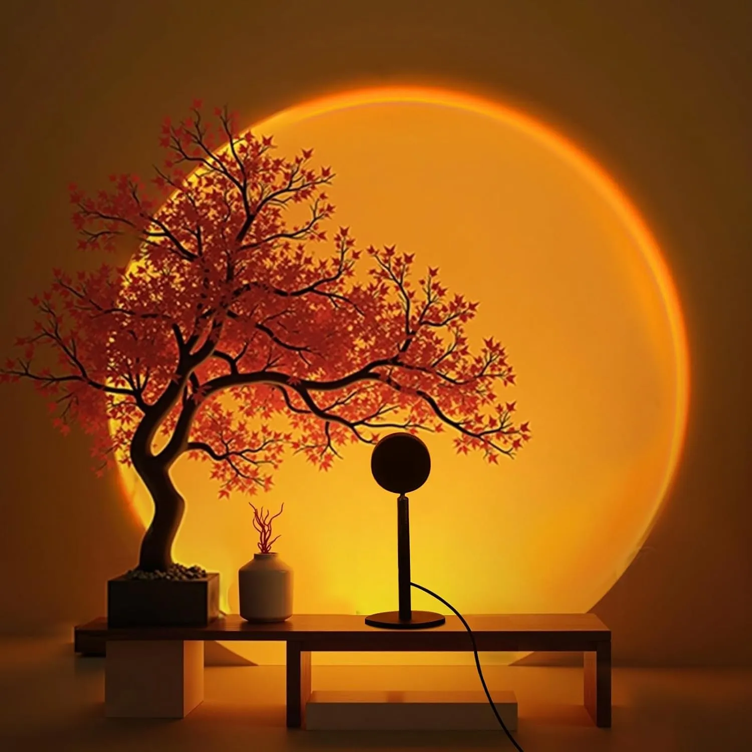 GY Sunset Lamp, 4 Colours Sunset Lamp, USB Port Sunlight LED Projector, 180° Swivelling Ambient Light, Ideal for Photos…
